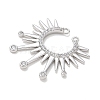 Brass Micro Pave Clear Cubic Zirconia Connector Charms CU-CBAEC29-01P-2