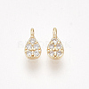 Brass Micro Pave Cubic Zirconia Charms X-KK-S350-298-1