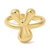Initials Brass Open Cuff Ring for Women RJEW-N046-02Y-G-2