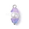 Baking Paint Pearlized Glass Imitation Pearl Pendants PALLOY-JF04300-01-3