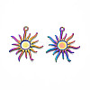 Rainbow Color Alloy Big Pendant Settings for Enanmel PALLOY-N156-195-2