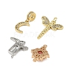Brass Micro Pave Cubic Zirconia Pendants & Connector Finding Kits KK-XCP0002-20-2