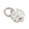Round Handmade Polymer Clay Rhinestone Charms PALLOY-JF04456-4