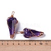 Natural Amethyst Copper Wire Wrapped Big Pendants G-B073-02RG-08-3