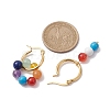 7 Chakra Theme Natural Mixed Gemstone Asymmetrical Earrings EJEW-JE05706-3