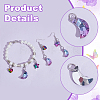 24Pcs 3 Styles Star & Moon & Heart Glass Shoes Charms PALLOY-PH01715-5