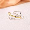 Two Tone 925 Sterling Silver Criss Cross Ring Adjustable Open X Ring Engagement Wedding Cuff Rings Band Finger Wrap Rings Minimalist Fashion Jewelry for Women JR955A-3