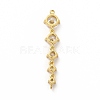 Rack Plating Brass Pave Cubic Zirconia Connector Charms KK-G458-02-3