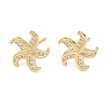 Brass Micro Pave Cubic Zirconia Stud Earrings EJEW-G471-29A-G-4