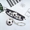 CutHollow Glass Football Jewelry Set SJEW-CL0001-01-4