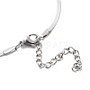 304 Stainless Steel Flat Snake Chain Bowknot Pendant Necklaces for Women NJEW-Z050-01P-02-3