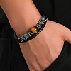 Black PU Leather Cord Braided Bracelets PW-WG503E5-03-4