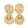 Rack Plating Brass Micro Pave Clear Cubic Zirconia Fold Over Clasps KK-Q814-02G-1