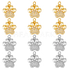 DICOSMETIC 12Pcs 2 Colors Rack Plating Brass Micro Pave Cubic Zirconia Charms KK-DC0003-18-1