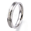 201 Stainless Steel Grooved Finger Ring Settings STAS-WH0039-11D-P-2