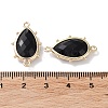 Natural Obsidian Connector Charms G-G012-05G-11-4