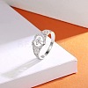 925 Sterling Silver Micro Pave Clear Cubic Zirconia Finger Rings for Women FS-WG35926-03-4