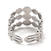 Non-Tarnish 304 Stainless Steel Open Cuff Ring Findings RJEW-Z018-10P-3