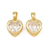 Brass Pave Clear Cubic Zirconia Charms CU-CBAA571-06G-1
