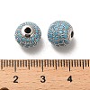 Rhodium Plated 925 Sterling Silver Micro Pave Cubic Zirconia Beads STER-H110-24C-07P-3