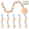 Number 1~10 Wooden Beaded Knitting Row Counter Chains & Charms Locking Stitch Makers DIY-NB0010-23-1