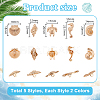 40Pcs 10 Styles 1-Hole Alloy Shank Buttons BUTT-PH0001-69-2