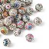 Brass & Alloy & Rhinestone Enamel Beads RB-CBA973B-11D-P-1