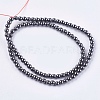 Non-magnetic Synthetic Hematite Bead Strands X-G-R193-19-4mm-2