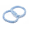 Natural & Dyed White Jade Bead Stretch Bracelets BJEW-K212-A-018-8