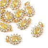 SHEGRACE Brass Micro Pave Cubic Zirconia Pendants XGRQ2O150-446C-G-1