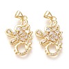 Brass Micro Pave Clear Cubic Zirconia Pendants ZIRC-L096-32G-1
