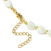 Natural Shell Heart & Alloy Beaded Necklaces for Women NJEW-TA00129-5