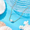 Shell Pearl Pendant Necklaces NJEW-JN05134-02-1