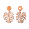 Wooden Dangle Earrings EJEW-JE03597-01-2