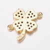 Brass Micro Pave Cubic Zirconia Links ZIRC-F068-36G-2