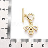 Golden Brass Micro Pave Cubic Zirconia Toggle Clasps KK-B100-039G-4