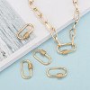 Brass Micro Pave Clear Cubic Zirconia Screw Carabiner Lock Charms ZIRC-T010-10G-6