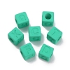 Rubberized Style Opaque Acrylic Beads OACR-K007-013C-3