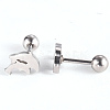 201 Stainless Steel Barbell Cartilage Earrings EJEW-R147-42-4
