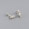 925 Sterling Silver Micro Pave Clear Cubic Zirconia with Synthetic Opal Cartilage Earrings FS-WG3DFDB-16-1