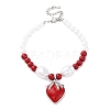 Strawberry Brass Micro Pave Clear Cubic Zirconia Charm Bracelets BJEW-G740-04P-4