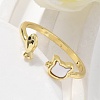 Brass Enamel Cuff Rings for Women RJEW-C126-07G-3