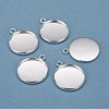 304 Stainless Steel Pendant Cabochon Settings STAS-F191-14S-F-1