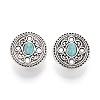 Zinc Metal Alloy & Natural Turquoise Buttons BUTT-WH0057-001A-AS-1