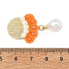 Glass Seed Beaded & ABS Plastic Imitation Pearl & Glass Pendants PALLOY-MZ01380-02-3