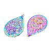 Ion Plating(IP) 201 Stainless Steel Filigree Pendants STAS-T057-57-3