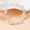 Unisex Chip Natural Rose Quartz Beaded Stretch Bracelets BJEW-S143-25-4