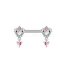 316L Surgical Stainless Steel Pave Cubic Zirconia Nipple Rings WG68FB4-02-1