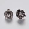 Brass Micro Pave Cubic Zirconia Beads ZIRC-K063-14B-1