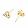 Brass Micro Pave Cubic Zirconia Stud Earrings for Women EJEW-H091-12G-2